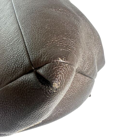 Coach Madison Phoebe Pebbled Leather 3 Compartment Purple Brown Shoulder Bag - Picture 9 of 11